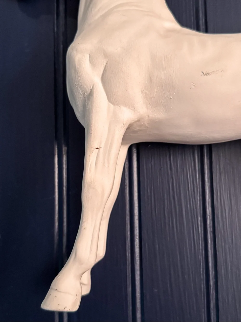 Vintage White Ceramic Horse — Large Equestrian Figurine